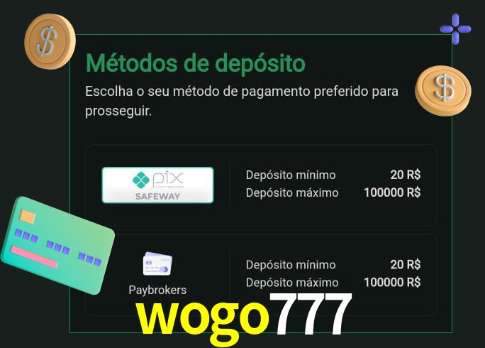O cassino wogo777 oferece uma grande variedade de métodos de pagamento